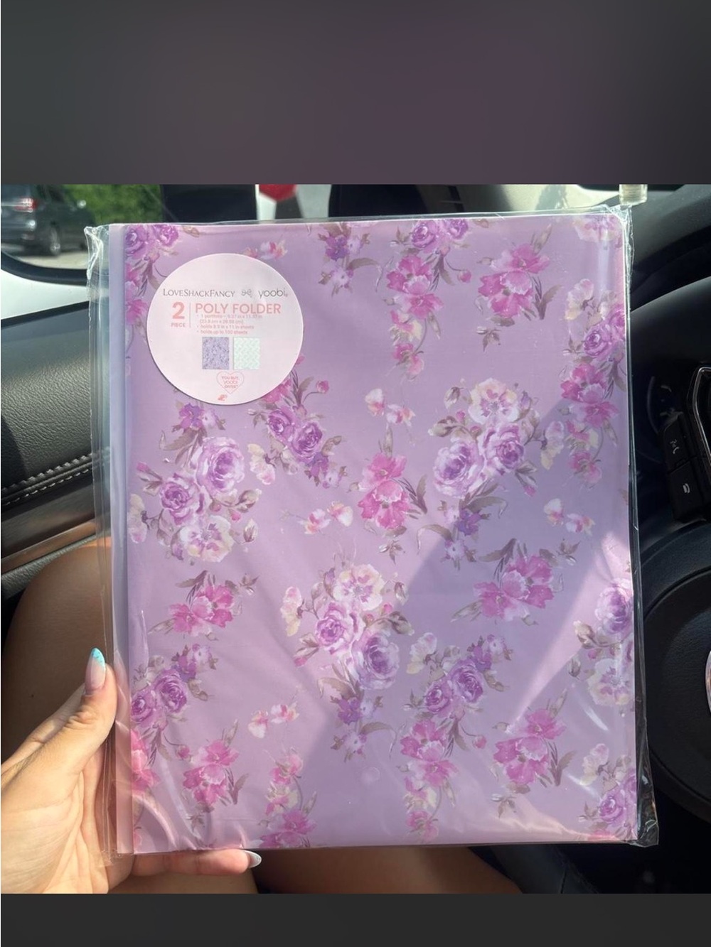 LoveShackFancy Lavender Floral Poly Folder - 2 Pack